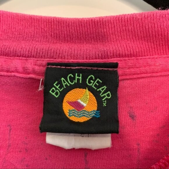 Vintage Y2K Beach Gear Pink T Shirt Size Large - Picture 5 of 8